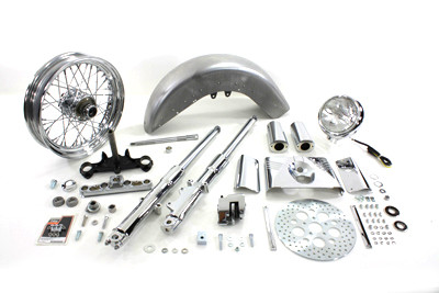 V-Twin - 41mm Fork Assembly with Chrome Sliders 16 inch Wheel