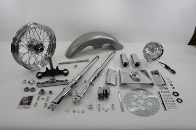 V-Twin - 41mm Fork Assembly with Chrome Sliders 16 inch Wheel