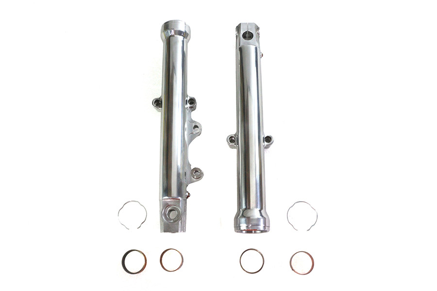 V-Twin - 39mm Fork Sliders Polished Single Disc