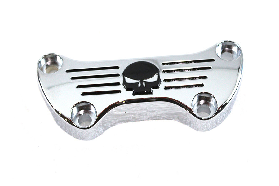 MCM #78342 - Skull Riser Top Clamp Chrome