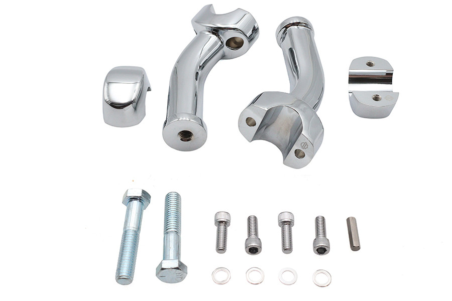 V-Twin - 6 inch Curved Riser Kit Chrome