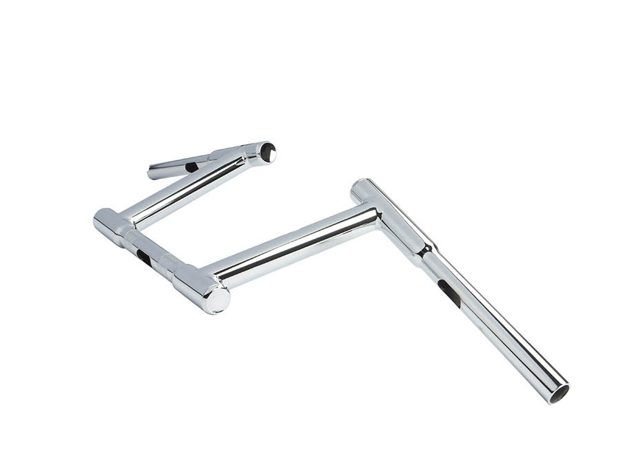 MCM #21056 - 10 inch Z-Bar Racing Handlebar with Indents Chrome