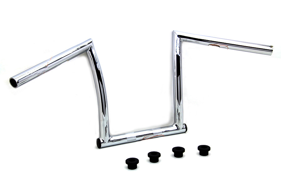 MCM #20199 - 11 inch Chrome ChiZeled Z-Bar Handlebar with Indents