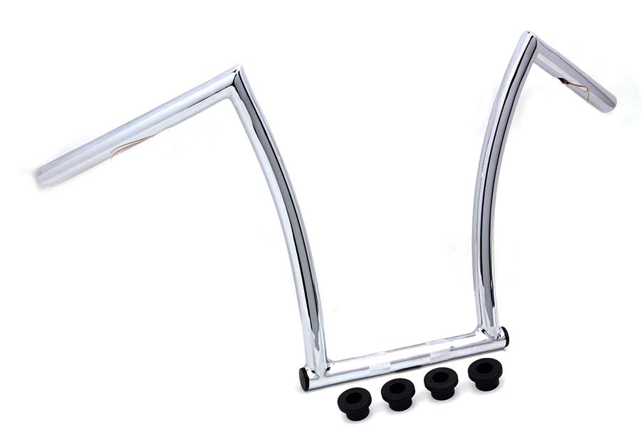 MCM #20201 - 15 inch Chrome ChiZeled Z-Bar Handlebar with Indents