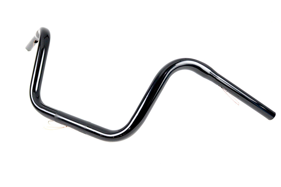 MCM #20286B - 10 inch Mini Ape Hanger Handlebar with Indents Black