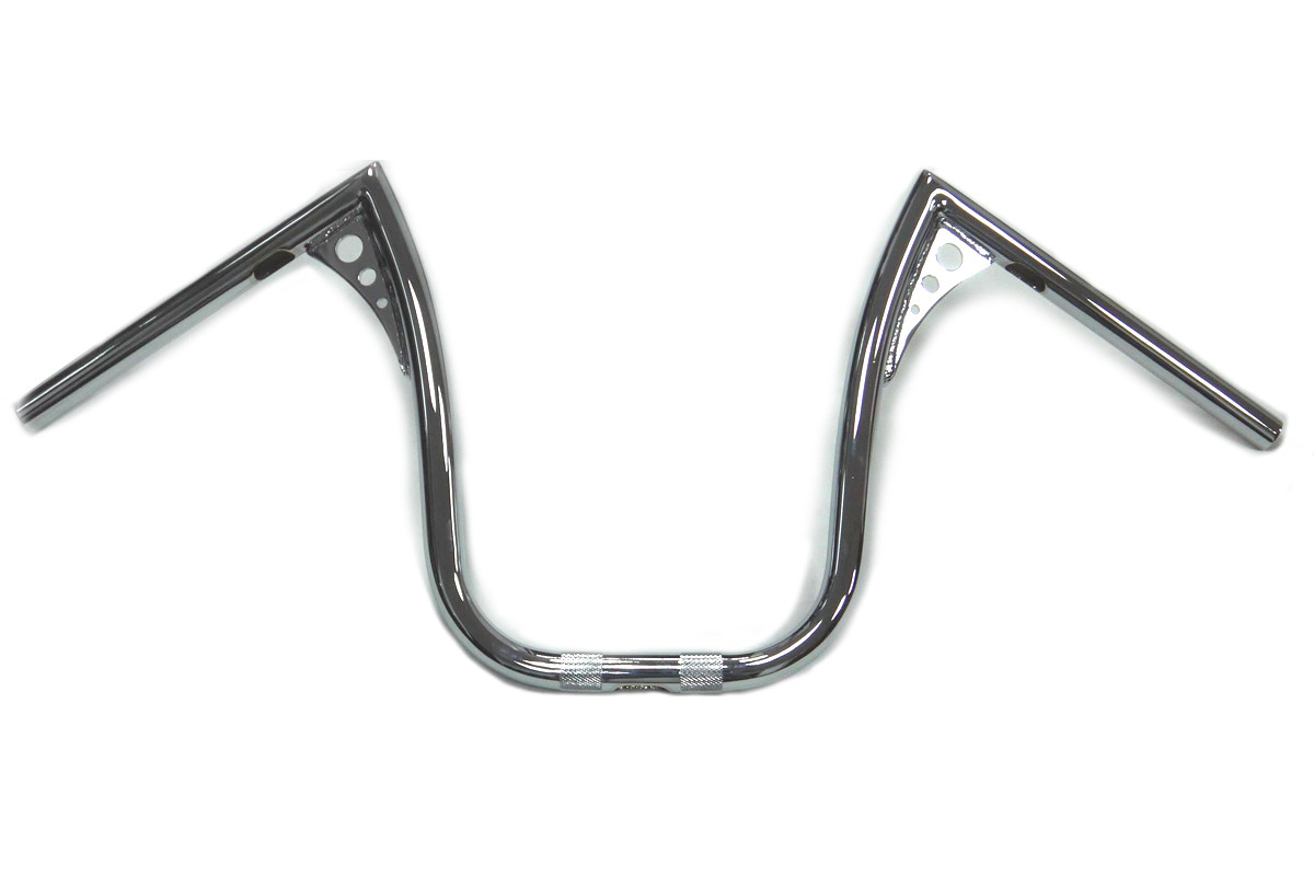 MCM #20157 - 13 inch Chrome Z-Bar Handlebar with Wiring Slots