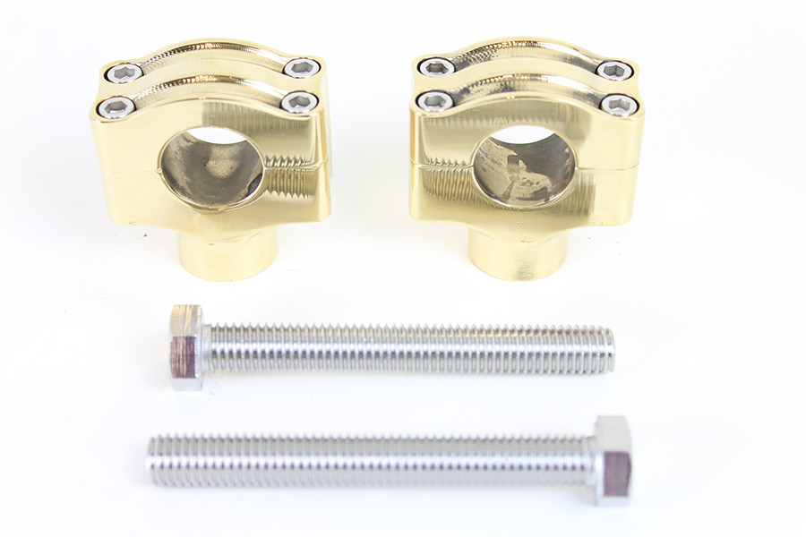 MCM #H57-6087BR - 1 inch Handlebar Riser Set Brass