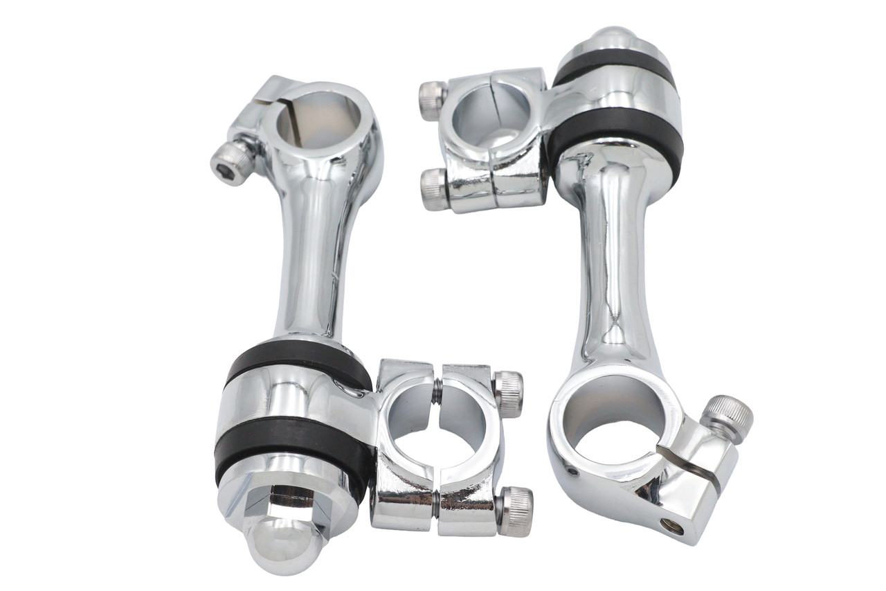 MCM #57-0005 - Replica 4-1/4 inch Flanders Chrome Riser Set