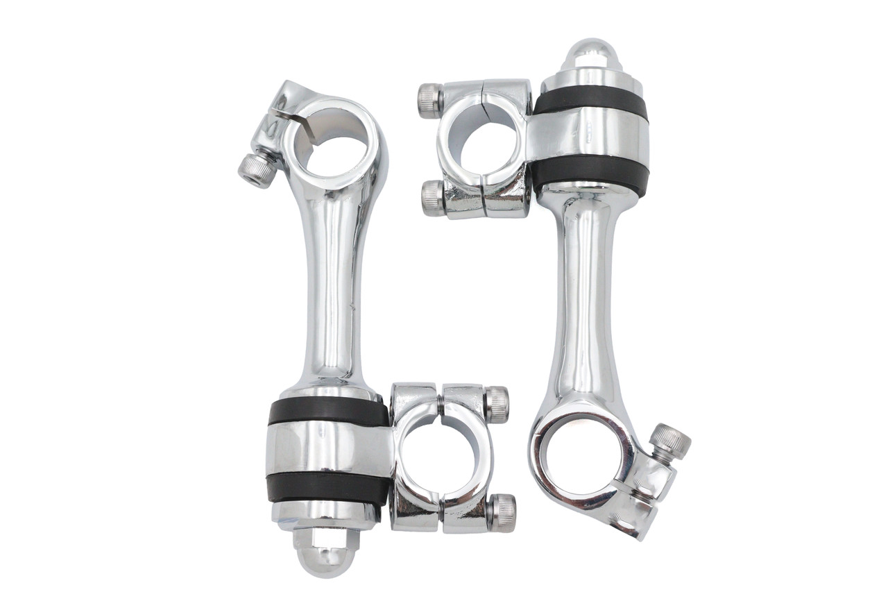 MCM #57-0005 - Replica 4-1/4 inch Flanders Chrome Riser Set