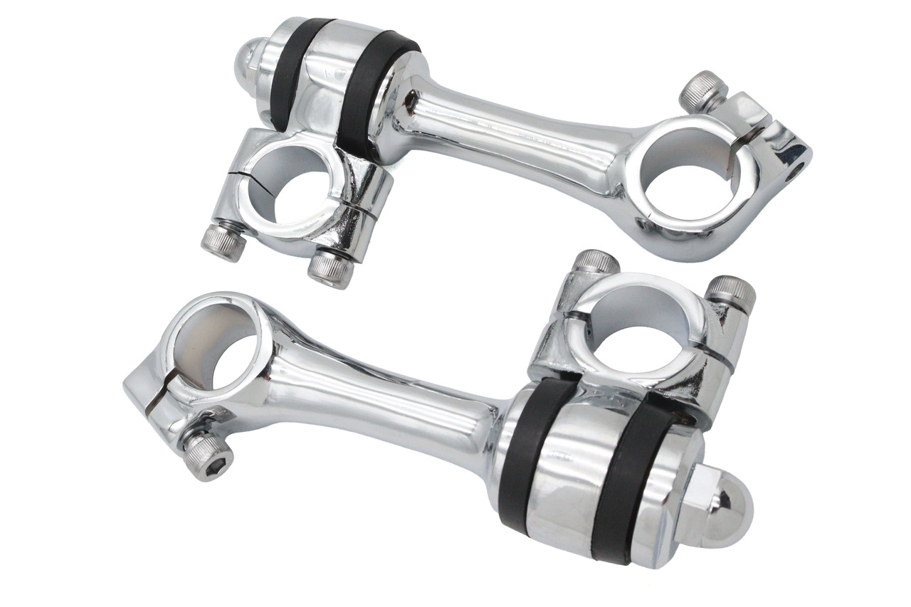 MCM #57-0005 - Replica 4-1/4 inch Flanders Chrome Riser Set