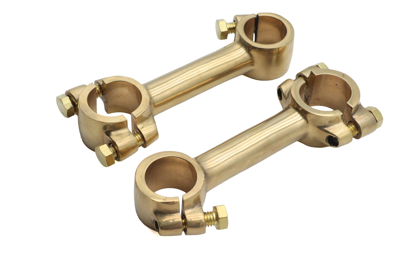 V-Twin #57-6013AP - 4 inch Dog Bone Riser Set Brass