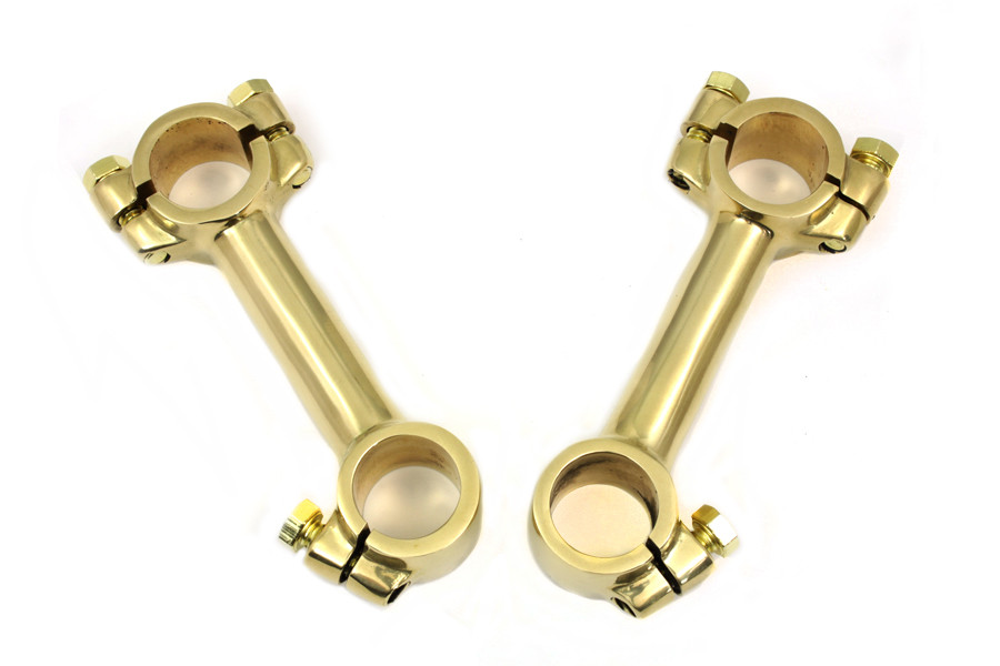 V-Twin #57-6013AP - 4 inch Dog Bone Riser Set Brass