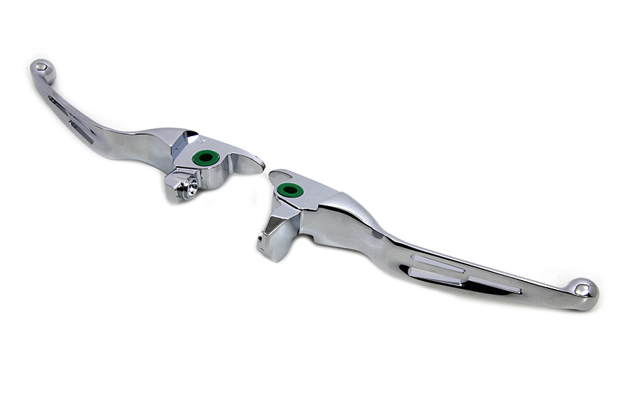 V-Twin #78013 - M8 Slotted Hand Control Lever Kit Chrome