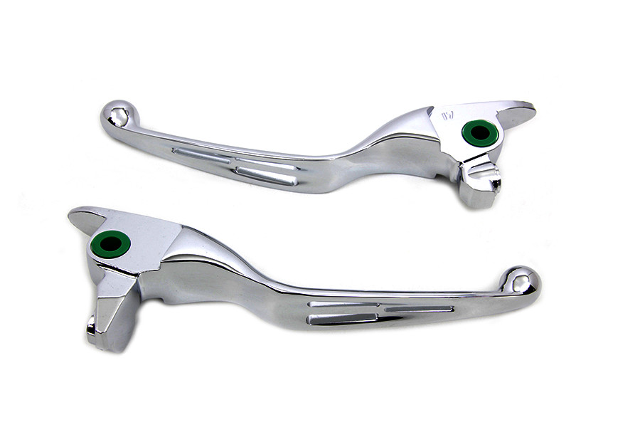 V-Twin #78013 - M8 Slotted Hand Control Lever Kit Chrome