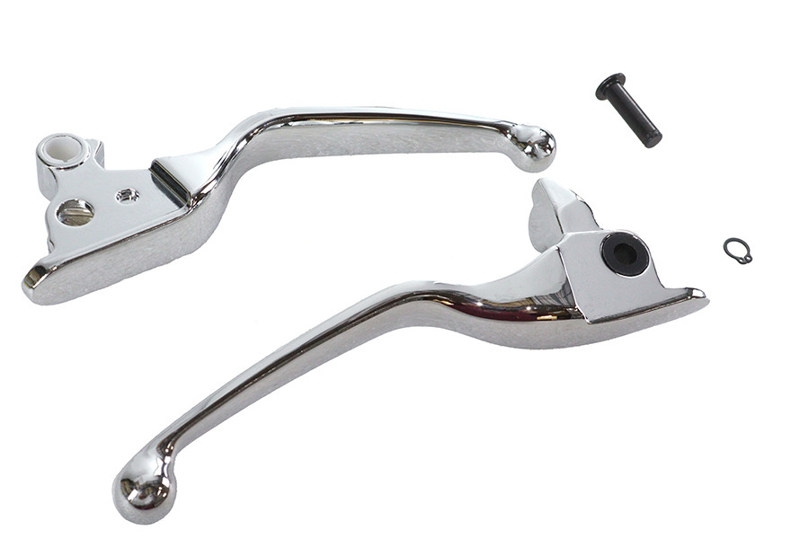 V-Twin #76793 - Chrome Smooth Contour Tamer Hand Lever Set