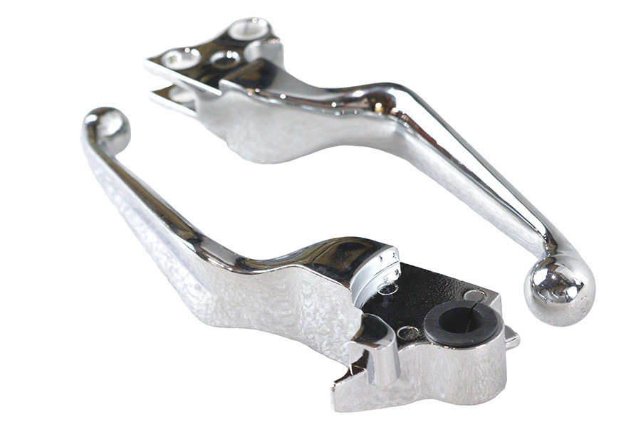 V-Twin #H07-0588 - Chrome V-Cut Hand Lever Set