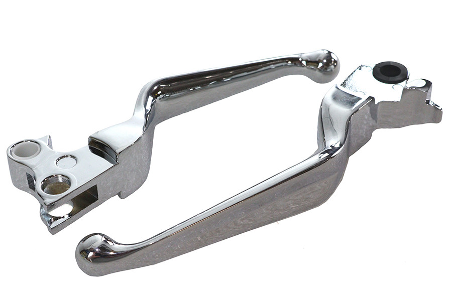 V-Twin #H07-0588 - Chrome V-Cut Hand Lever Set