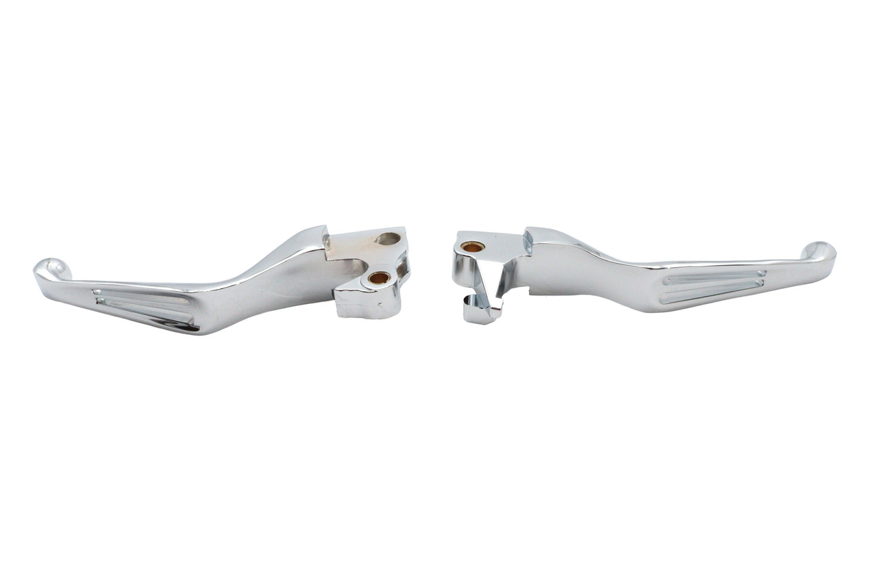 V-Twin #H07-0582 - Chrome Slotted Hand Lever Set