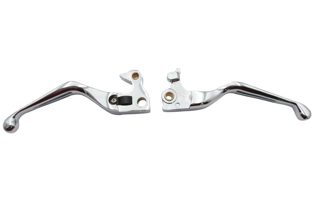 V-Twin #H07-0582 - Chrome Slotted Hand Lever Set