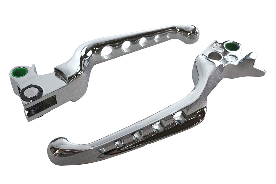 V-Twin #H07-0578 - Chrome Drilled Hand Lever Set