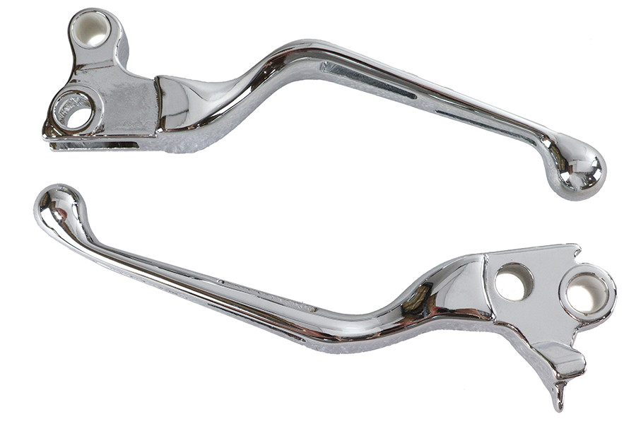 V-Twin #07-0569 - Chrome Slotted Hand Lever Set