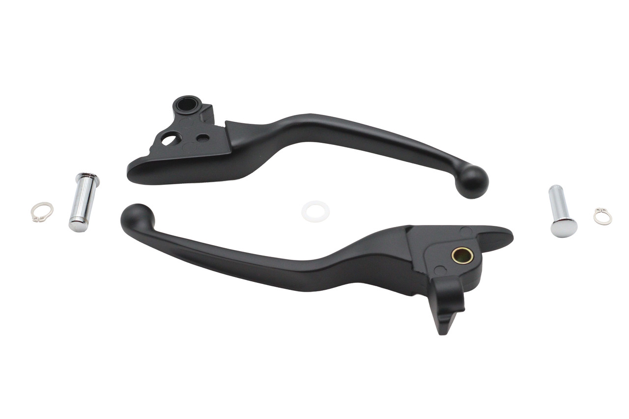 V-Twin #H07-0585NMB - Black Narrow Smooth Contour Hand Lever Set