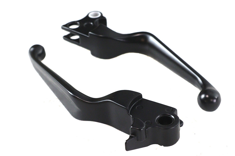 V-Twin #H07-0588B - Black Smooth Contour Hand Lever Set