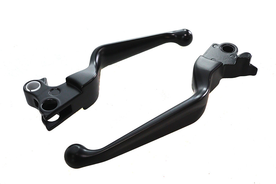 V-Twin #H07-0588B - Black Smooth Contour Hand Lever Set