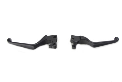 V-Twin #H07-0575B - Black V-Cut Hand Lever Set