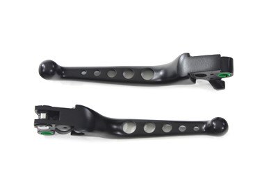 V-Twin #H07-0578B - Black Drilled Hand Lever Set