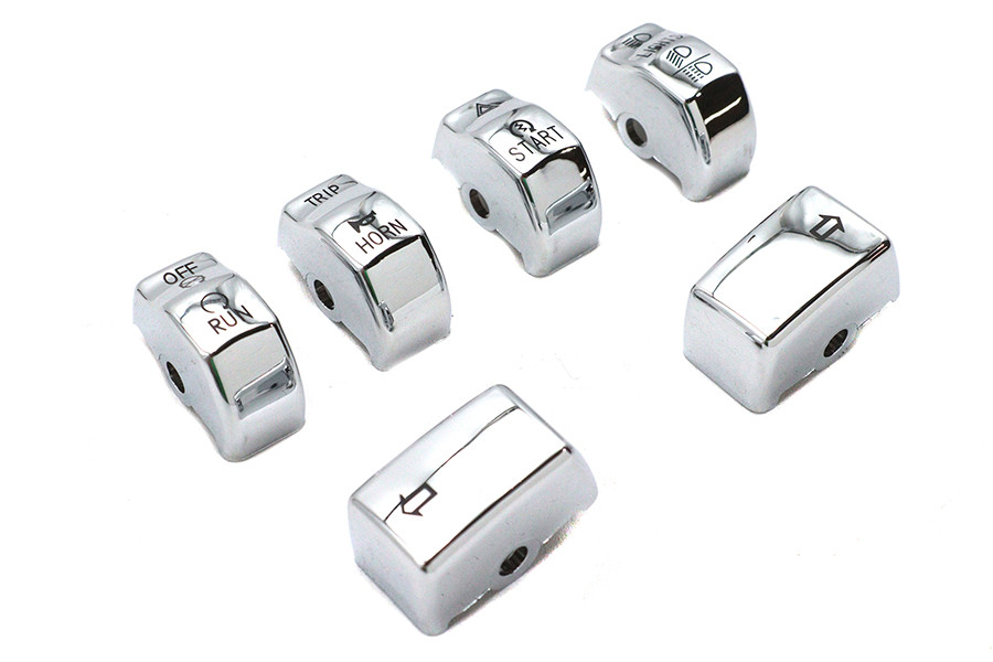 V-Twin #370445 - Handlebar Switch Cap Set Chrome
