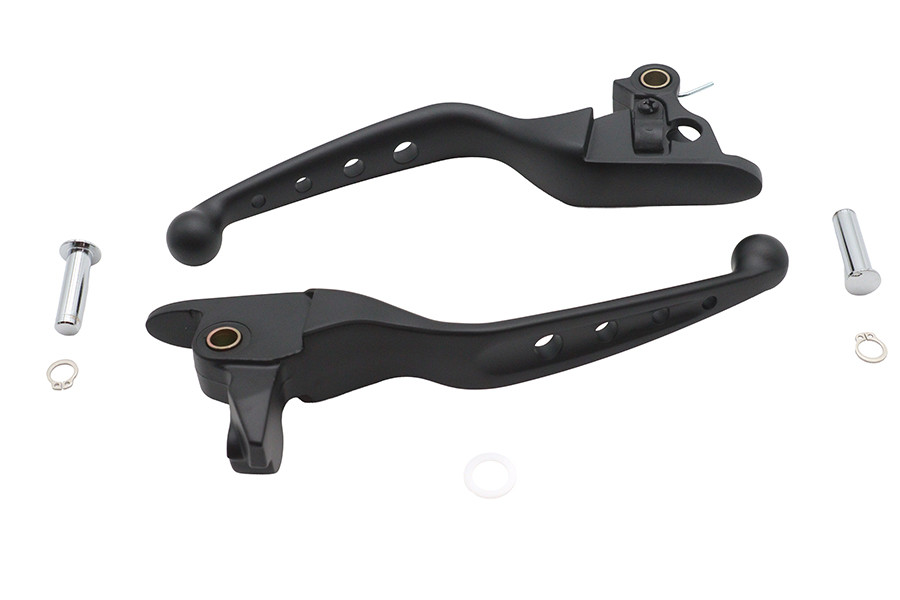 V-Twin #79062B - 4 Hole Hand Lever Set Black