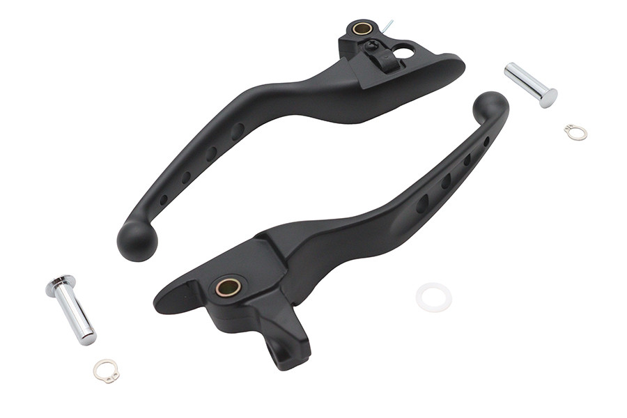 V-Twin #79062B - 4 Hole Hand Lever Set Black