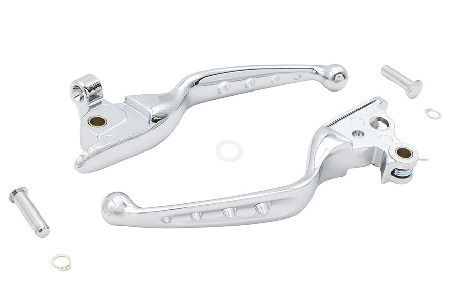 V-Twin #79062 - 4 Hole Hand Lever Set Chrome