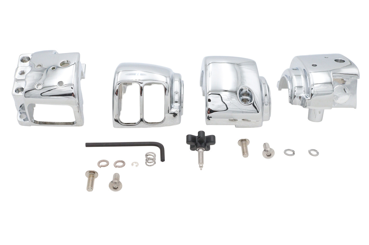 V-Twin #42864 - Handlebar Switch Housing Kit Chrome