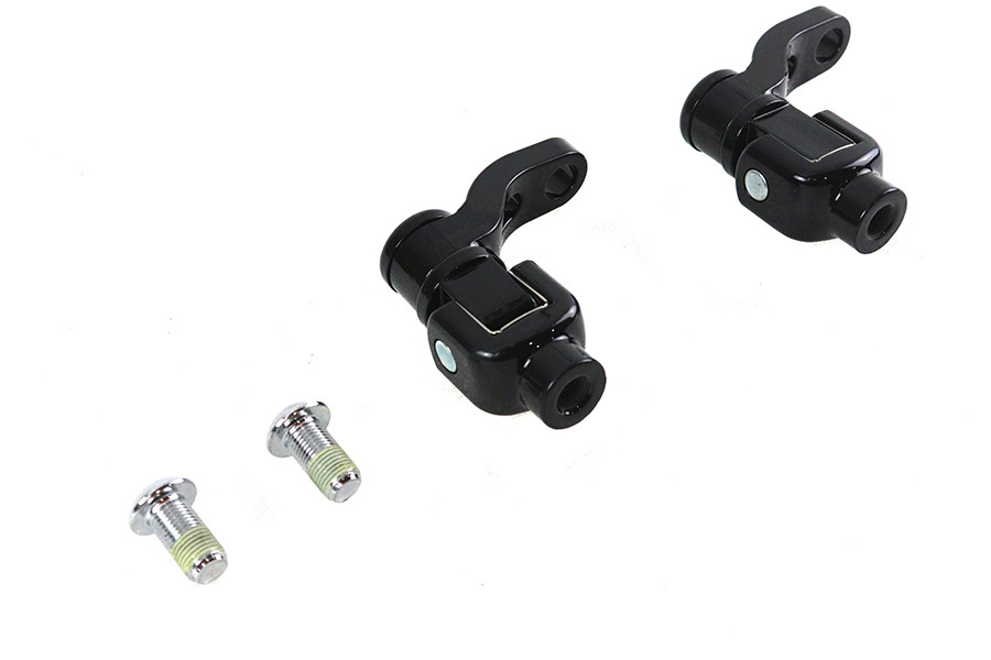 V-Twin #78561B - 360° Adjustable Passenger Footpeg Mount Kit Black