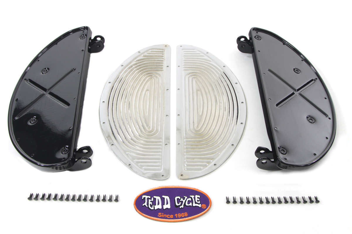 V-Twin - Half Moon Footboard Set Black