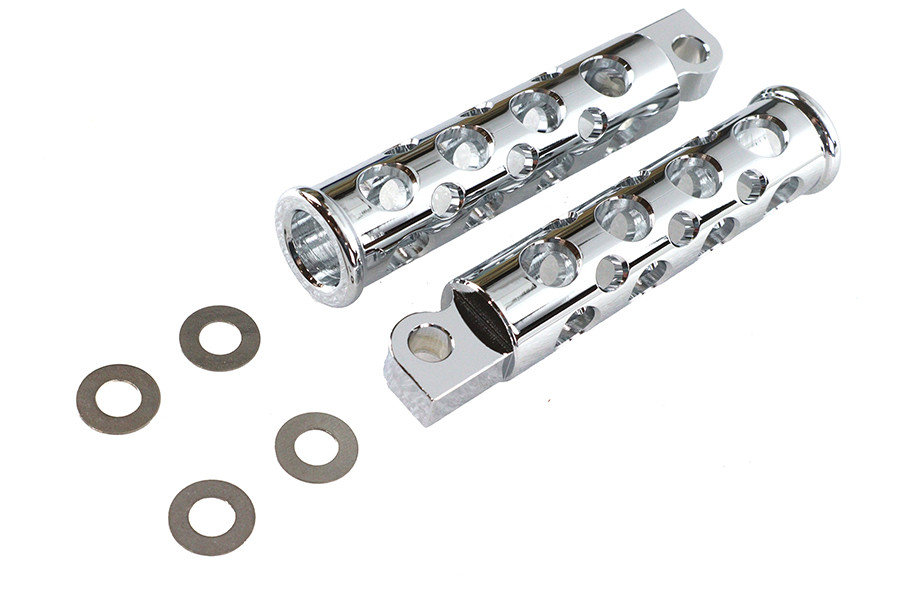 V-Twin - Chrome Hole Shot Style Footpeg Set