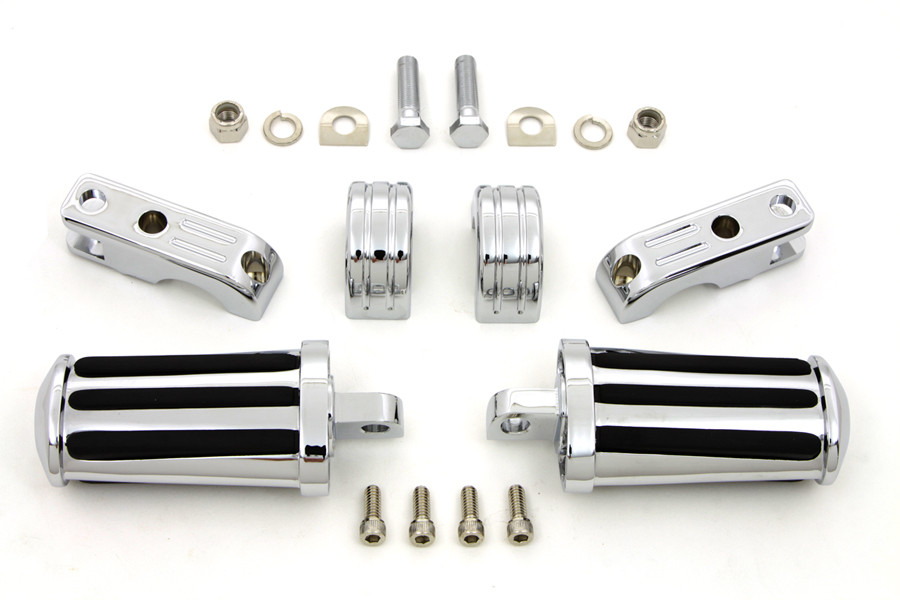 V-Twin - Chrome Railer Style Footpeg Set
