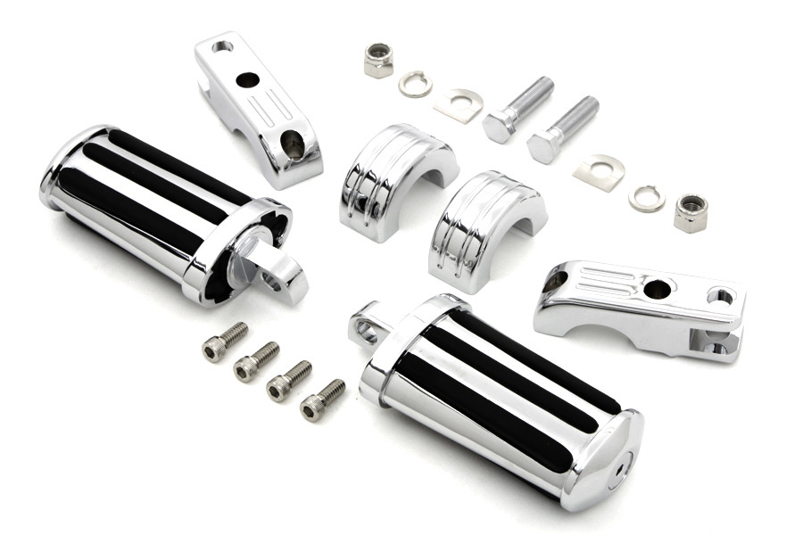 V-Twin - Chrome Railer Style Footpeg Set