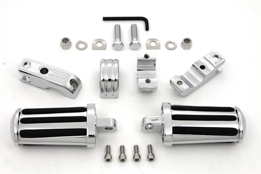 V-Twin - Chrome Railer Style Footpeg Set