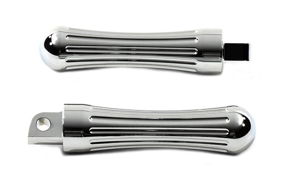 V-Twin - Chrome Billet Batique Style Footpeg Set