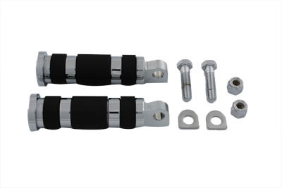 V-Twin - Chrome Magna Ring Style Passenger Footpeg Set