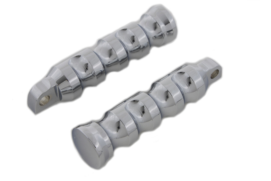 Wyatt Gatling #8042 - Chrome Contour Grooved Footpeg Set