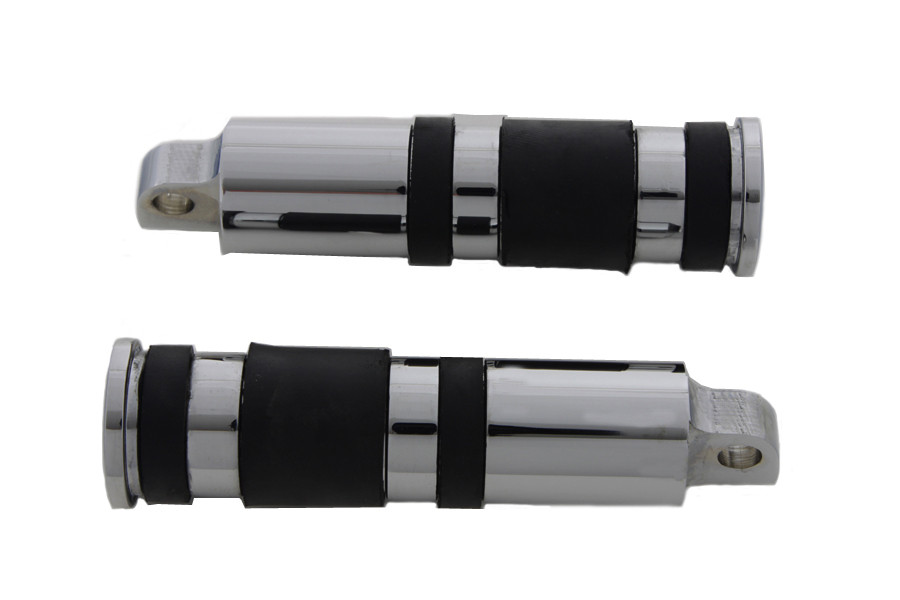 Wyatt Gatling #5080 - Chrome Banded Skull End Footpeg Set