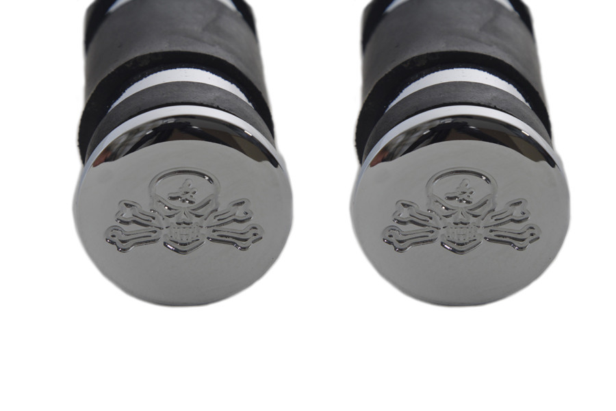 Wyatt Gatling #5080 - Chrome Banded Skull End Footpeg Set