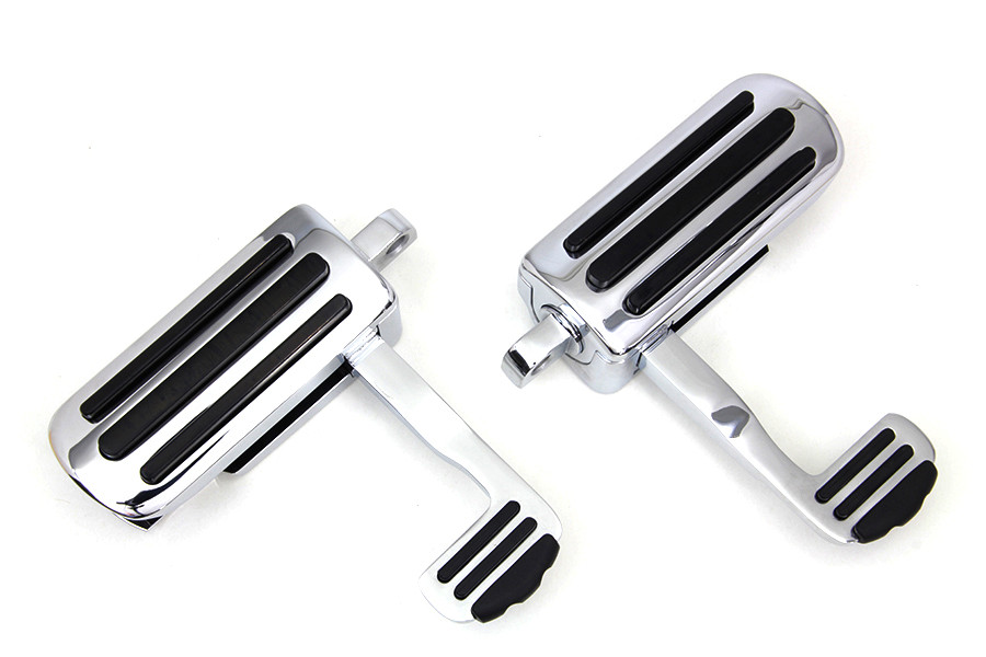 V-Twin - Chrome Footpeg Set with Heel Rest