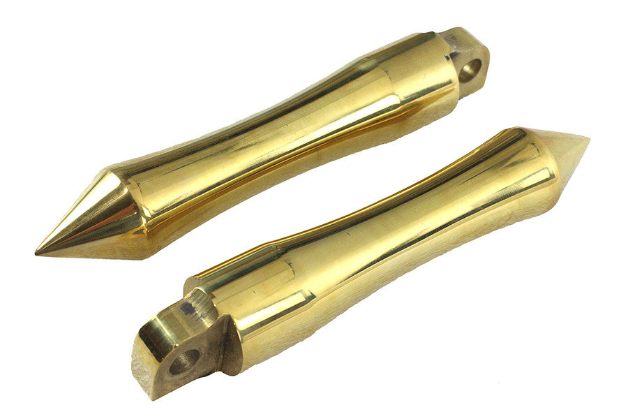 V-Twin - Solid Brass Pirate Spike Footpeg Set