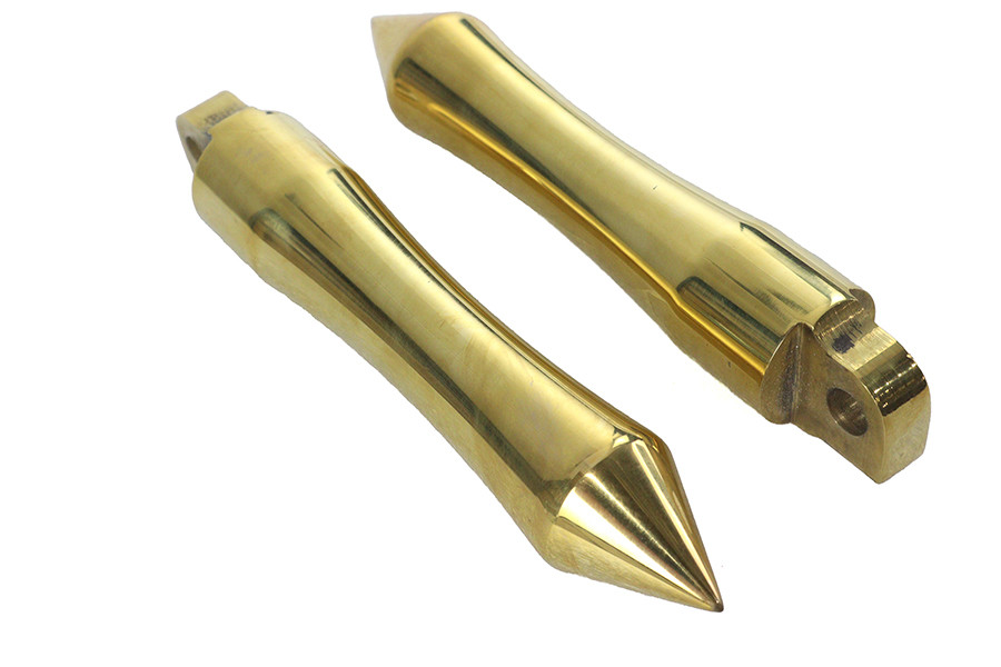 V-Twin - Solid Brass Pirate Spike Footpeg Set