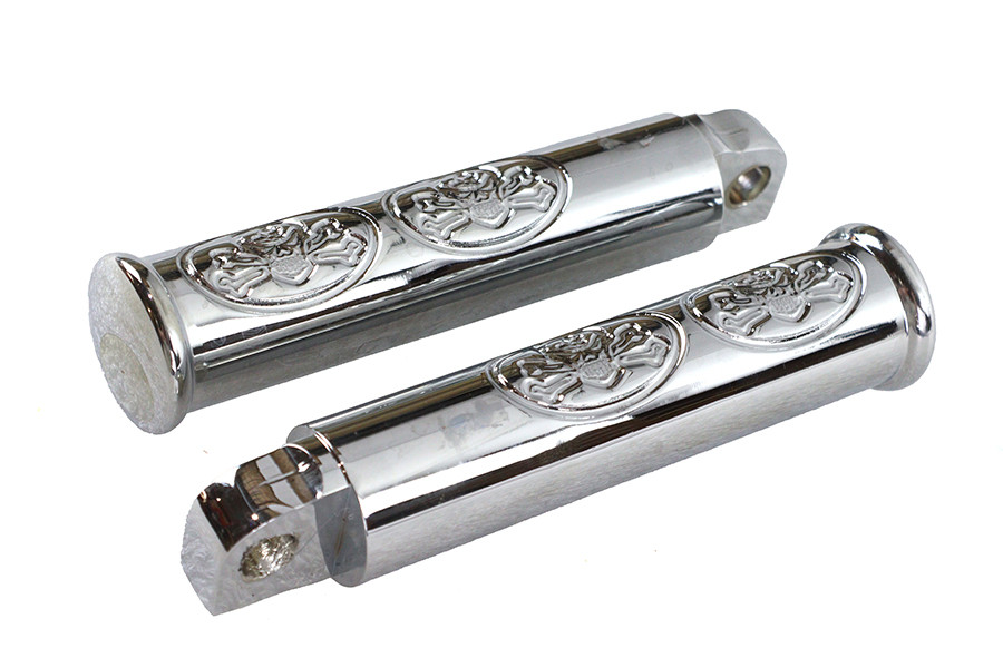 Wyatt Gatling - Chrome Skull Style Footpeg Set